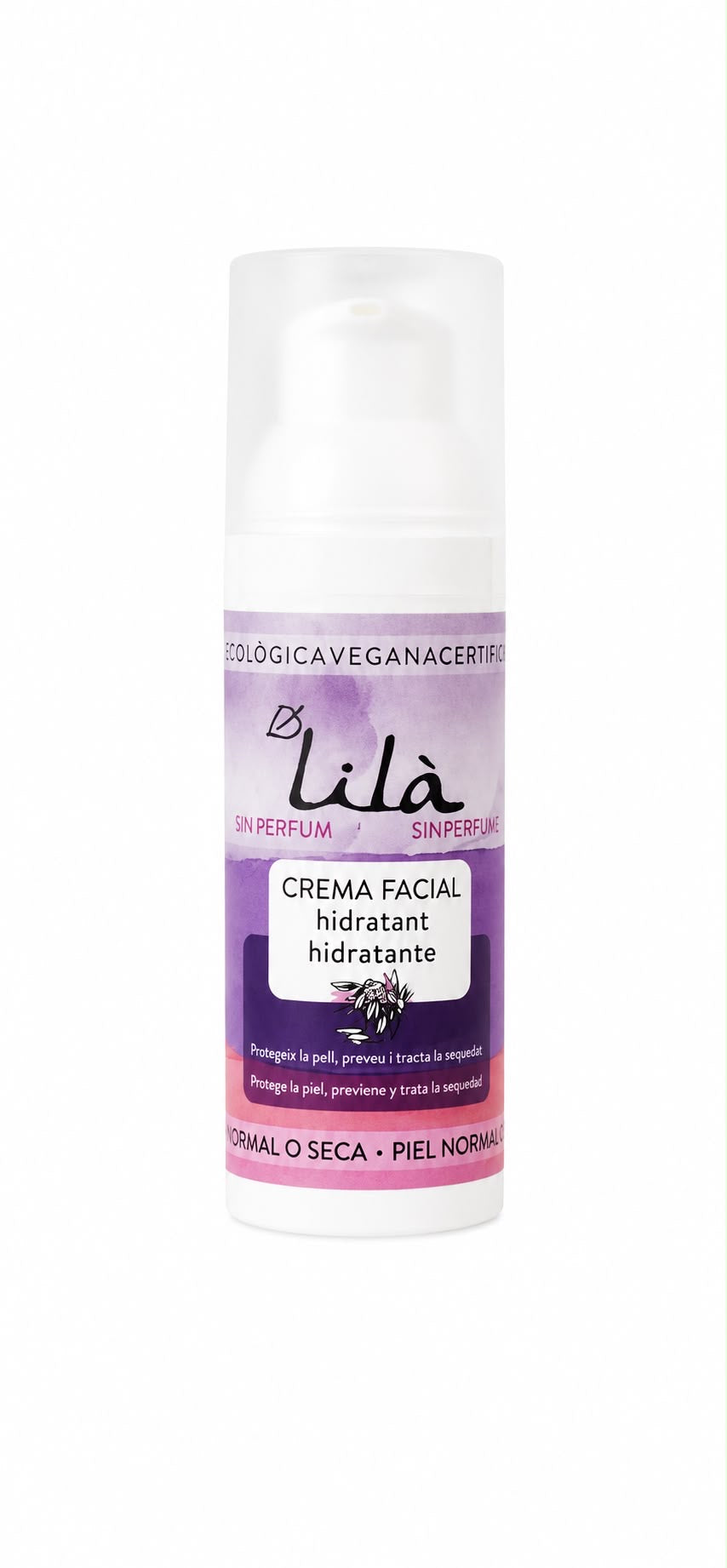 Crema facial hidratante sin perfume.