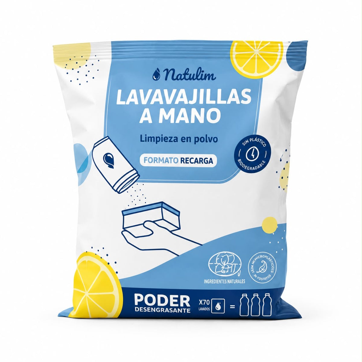 Recarga Lavavajillas a Mano en Polvo de Natulim 500g