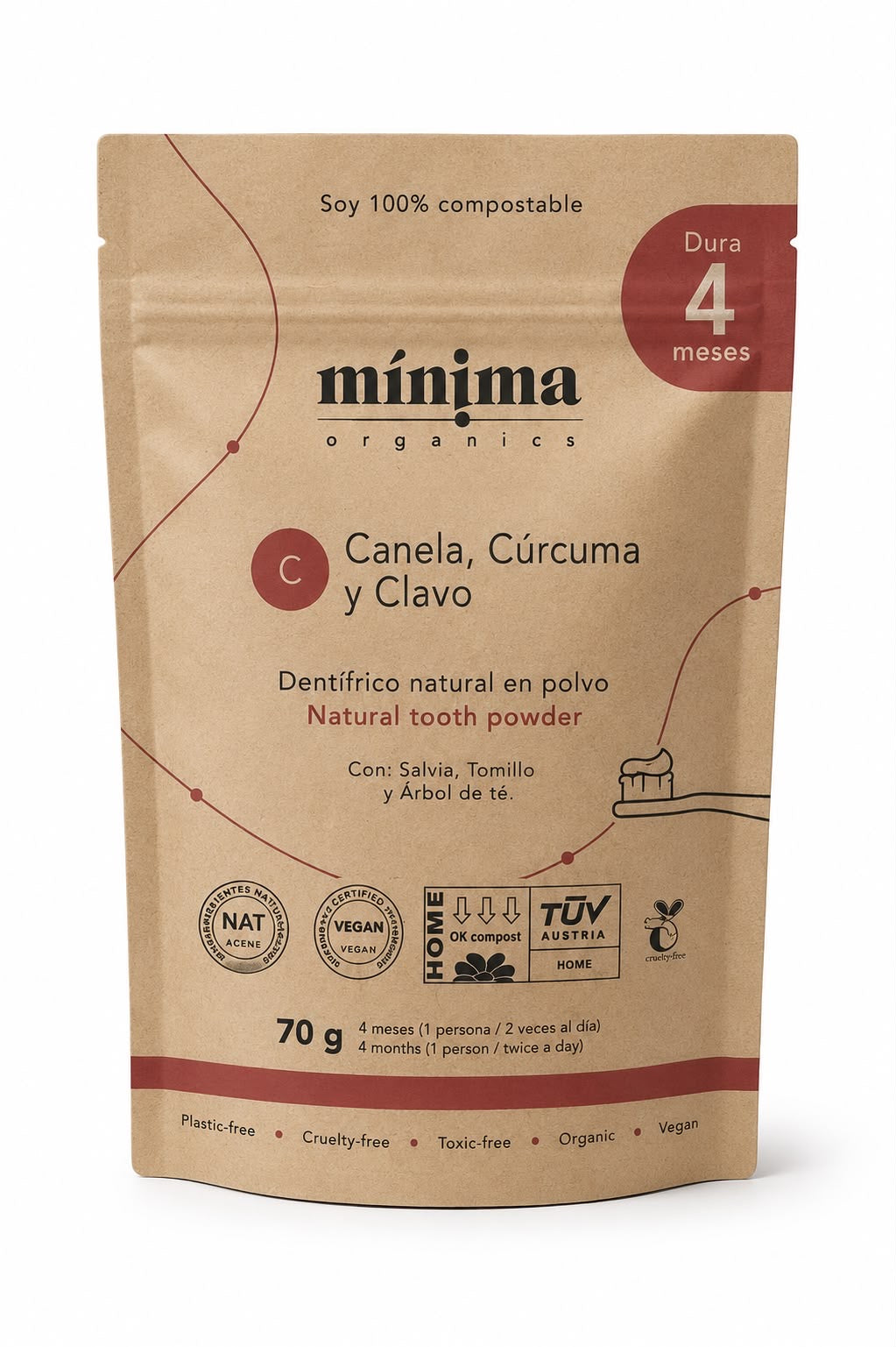 Recarga de Dentífrico en Polvo con Canela, Curcuma y Clavo