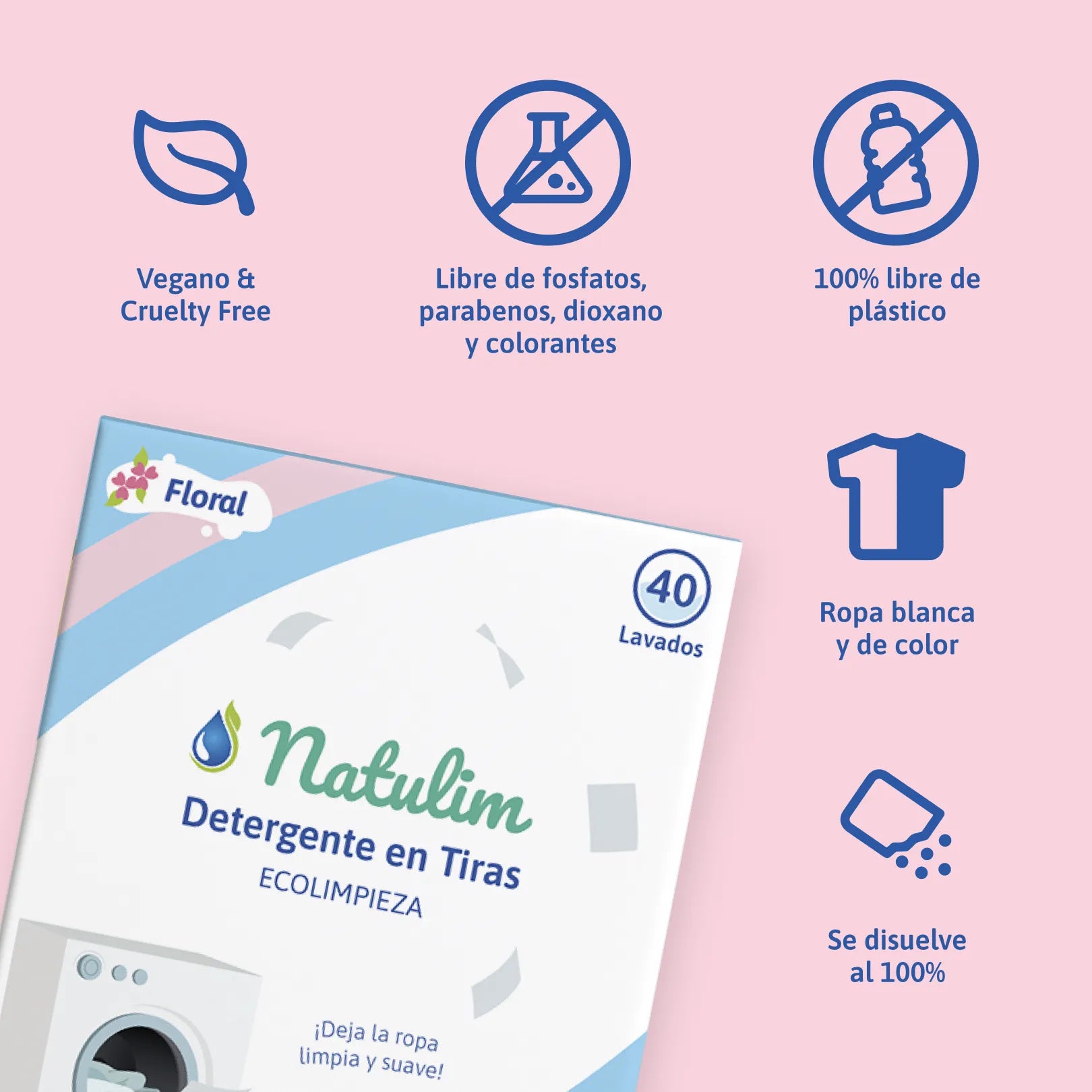 Eco-Tiras de Detergente Natulim