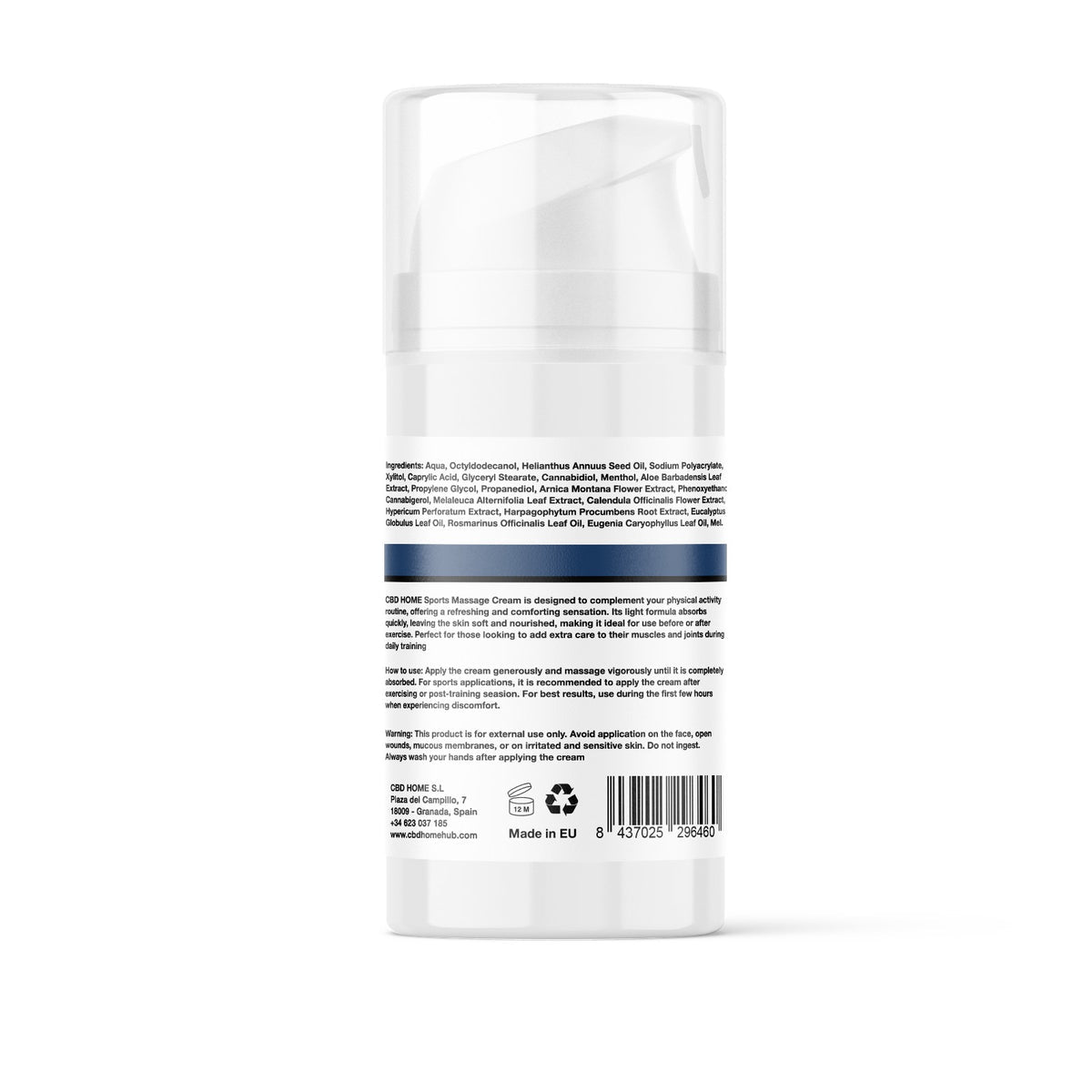 Crema de masaje efecto frio con CBD+CBG